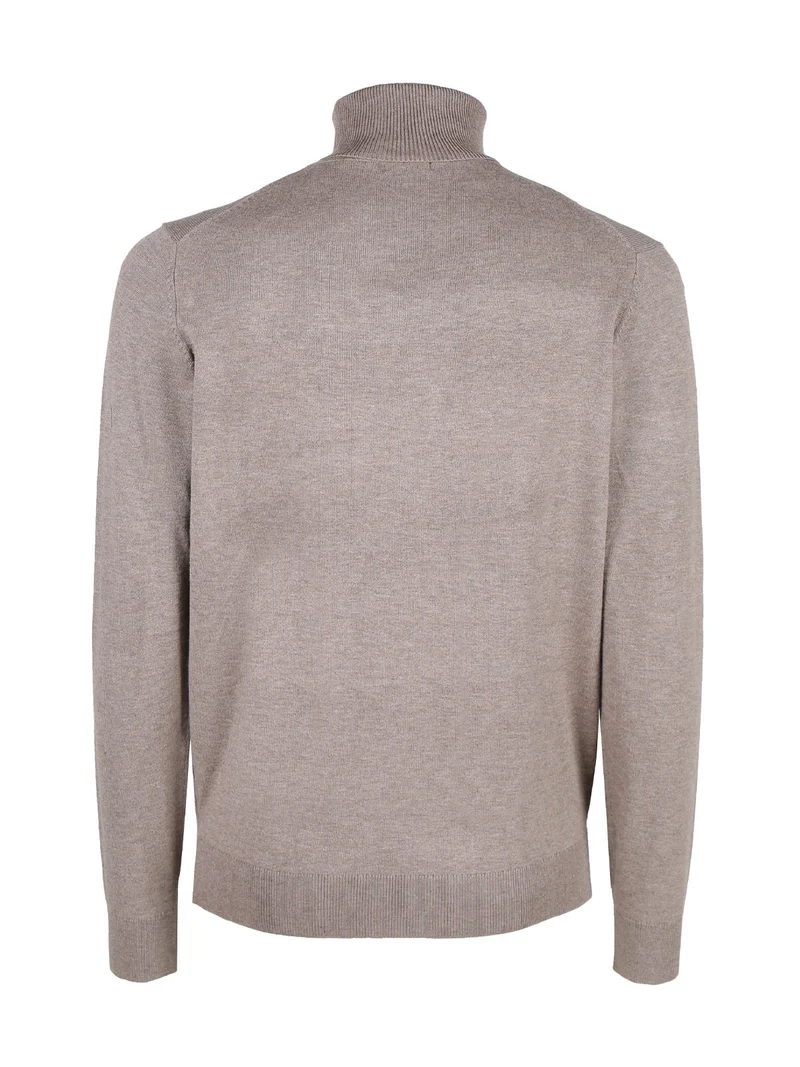 Dolcevita da uomo in maglia - taupe