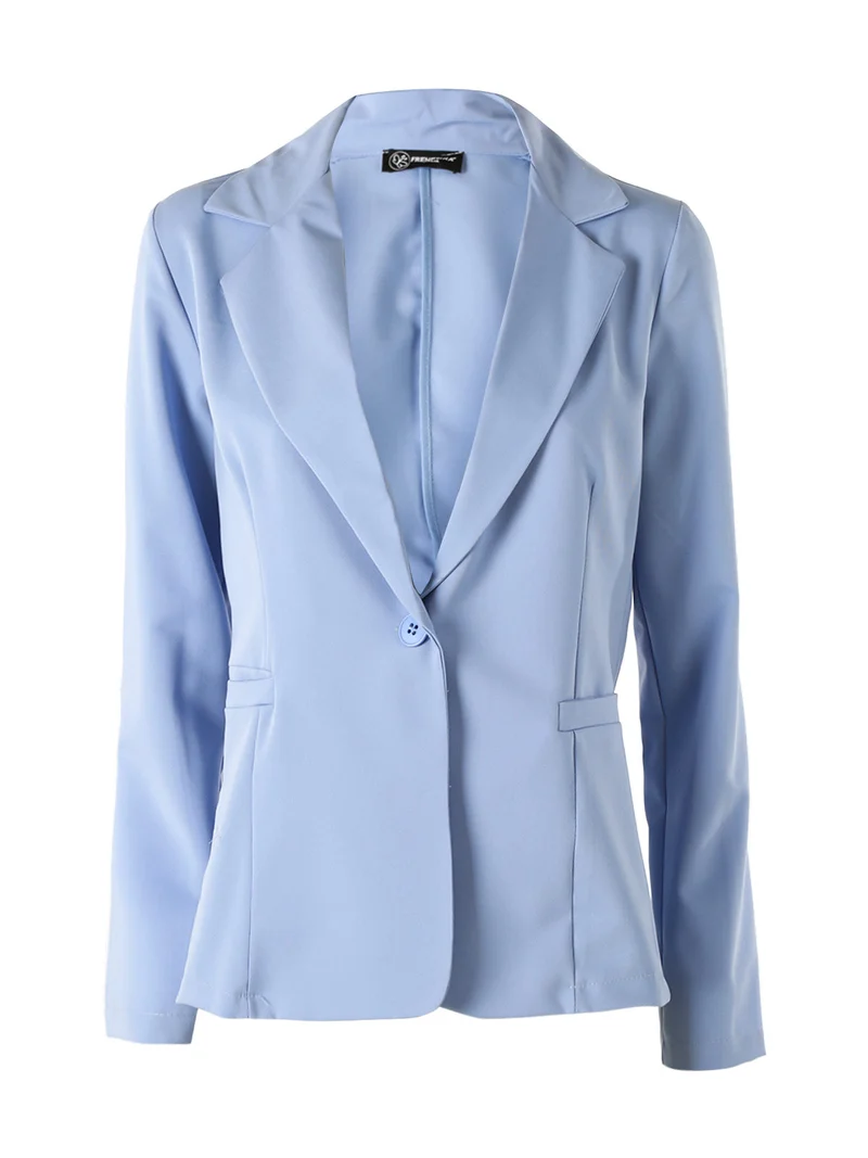 Blazer donna con bottone - azzurro