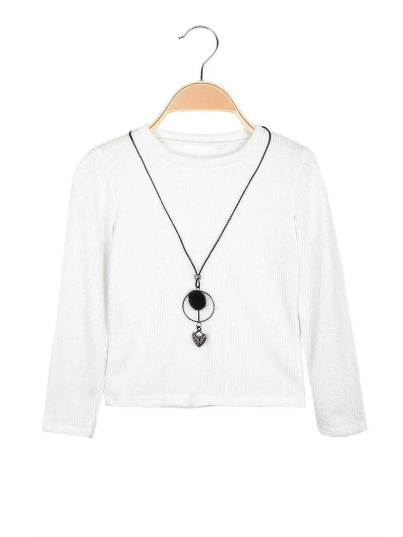 Maglia da bambina con dettagli lurex - bianco