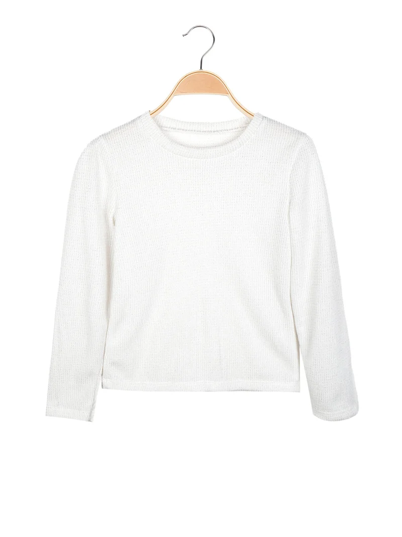 Maglia da bambina con dettagli lurex - bianco