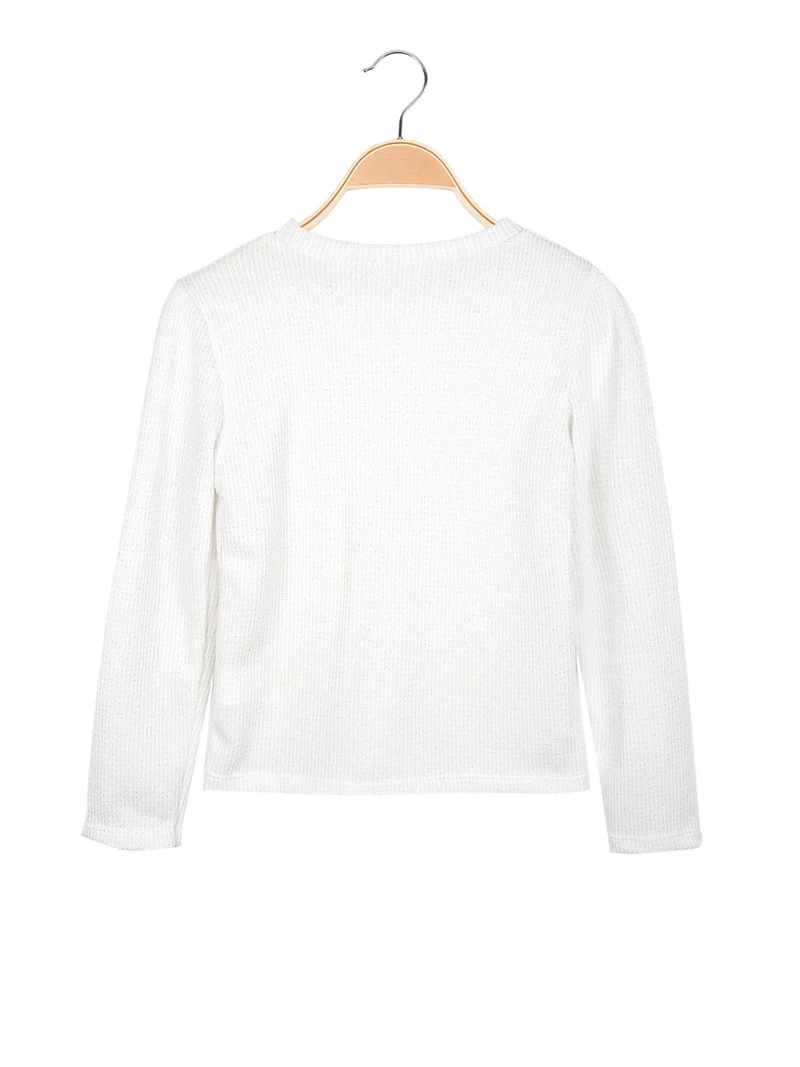 Maglia da bambina con dettagli lurex - bianco