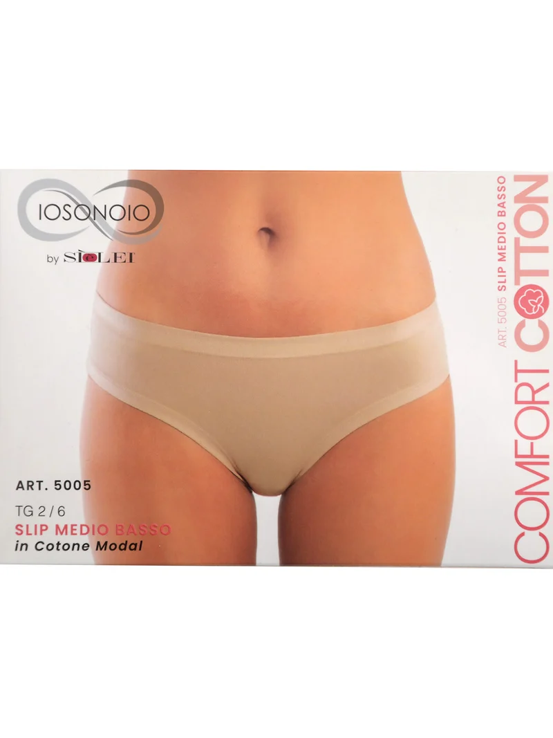 Slip donna medio basso in cotone - nudo