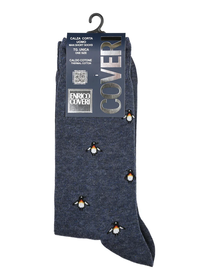 Calze corte da uomo in caldo cotone con stampe disegni - jeans
