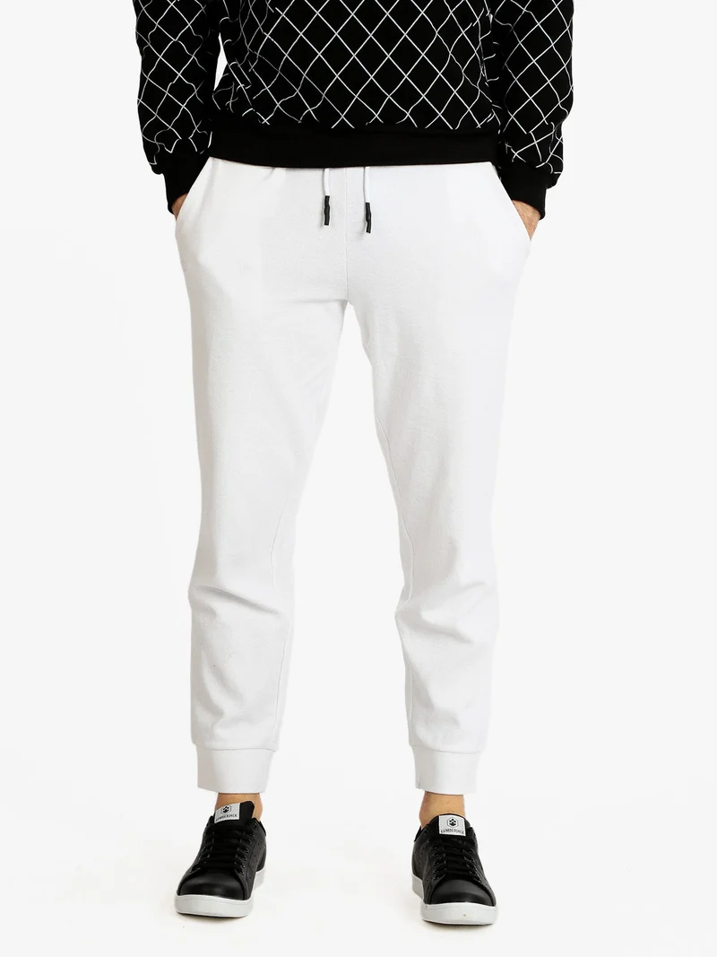 Pantaloni sportivi da uomo in cotone - bianco