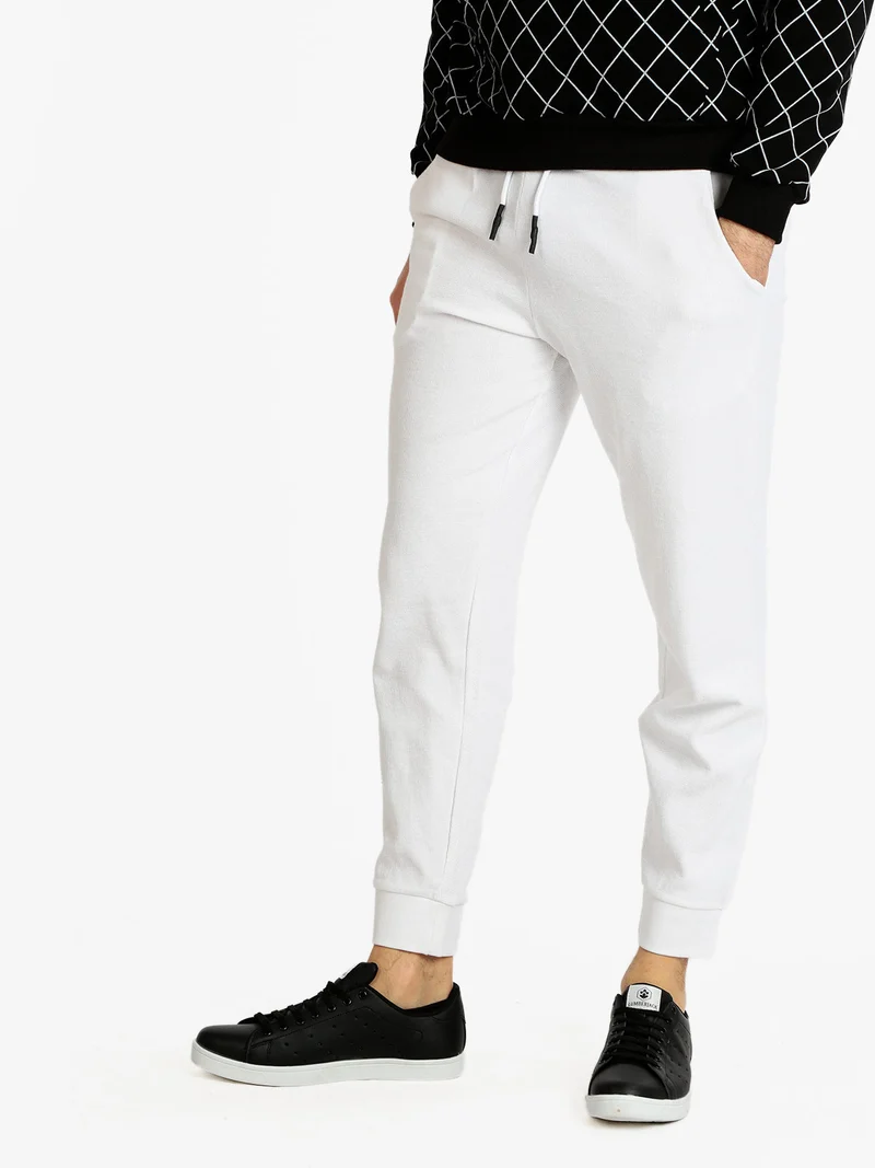Pantaloni sportivi da uomo in cotone - bianco