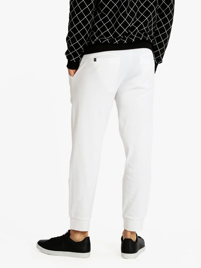Pantaloni sportivi da uomo in cotone - bianco