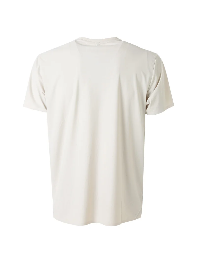 T-shirt girocollo da uomo in tessuto tecnico traspirante - beige