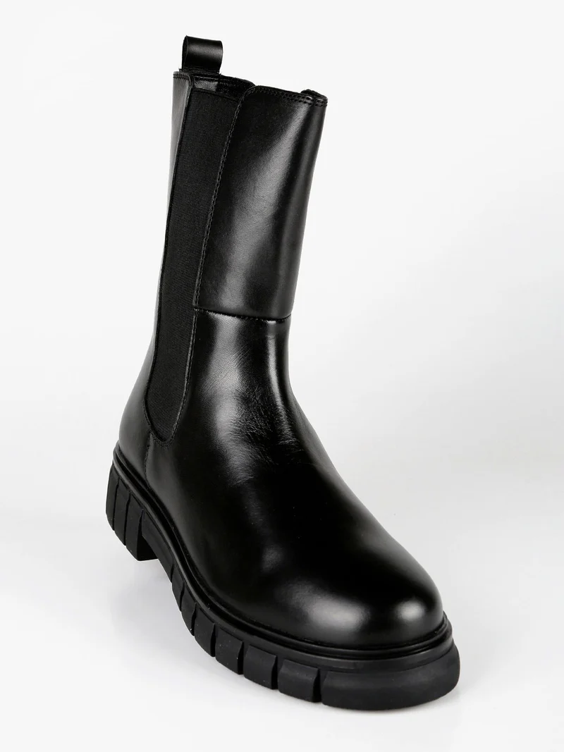 Tronchetti in pelle chelsea da donna - nero