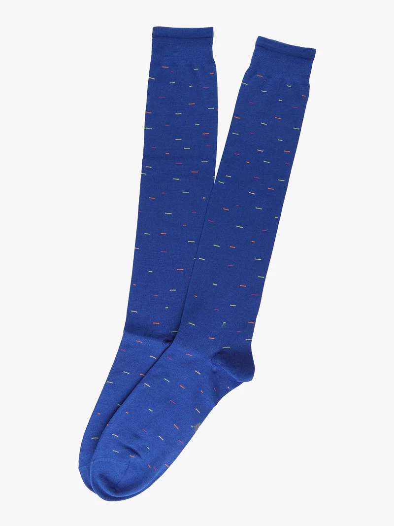 Calze lunghe da uomo in fresco cotone - blu