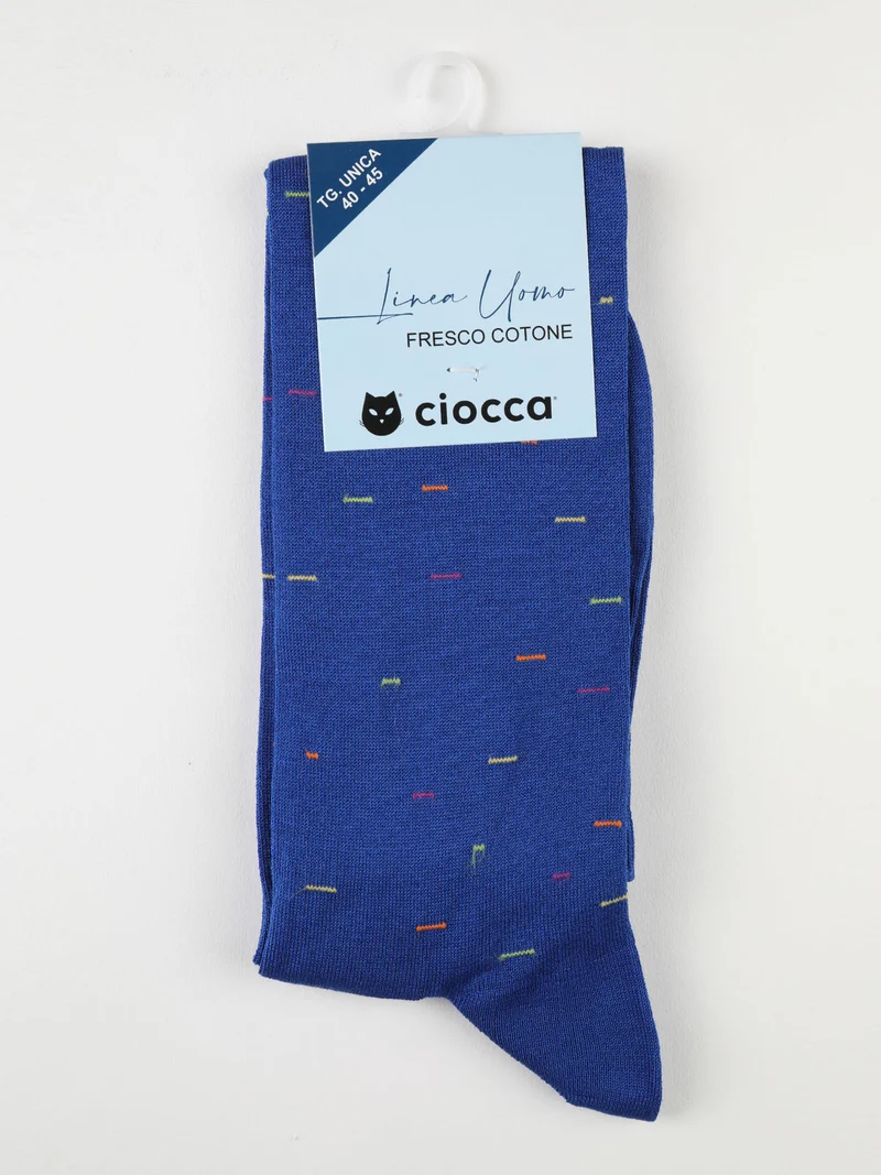 Calze lunghe da uomo in fresco cotone - blu