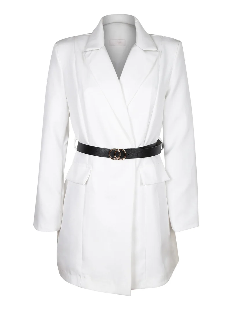 Cappotto leggero donna con cintura - bianco