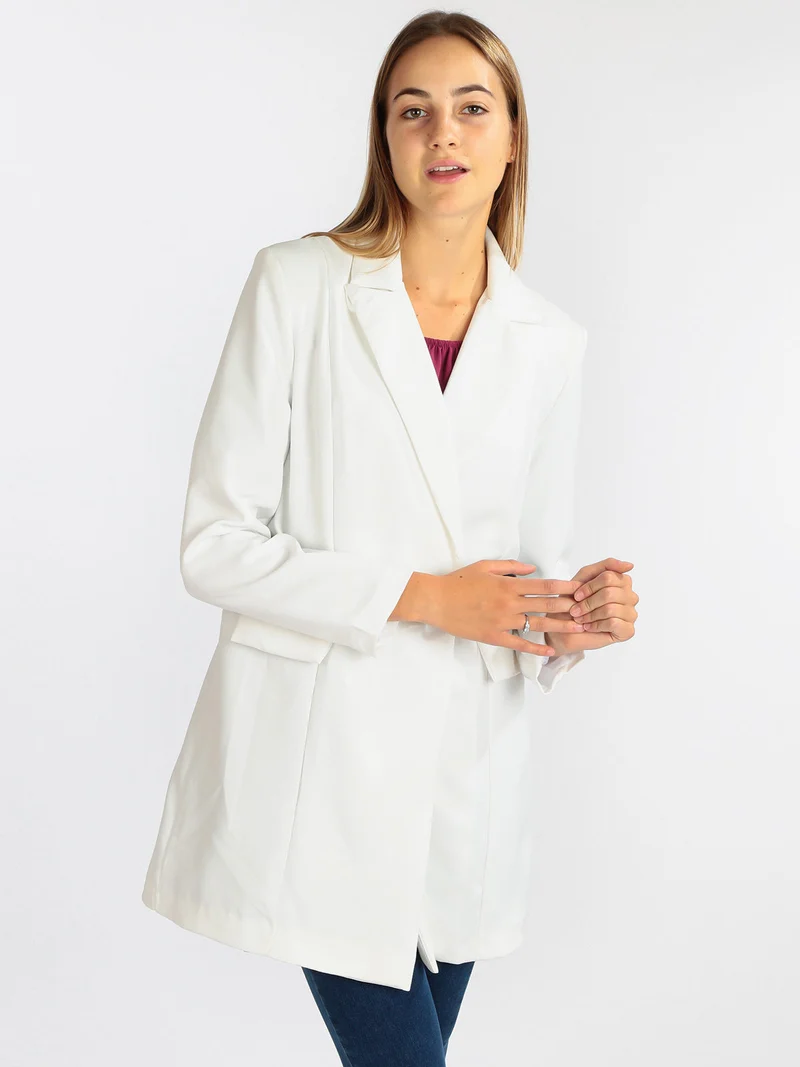 Cappotto leggero donna con cintura - bianco