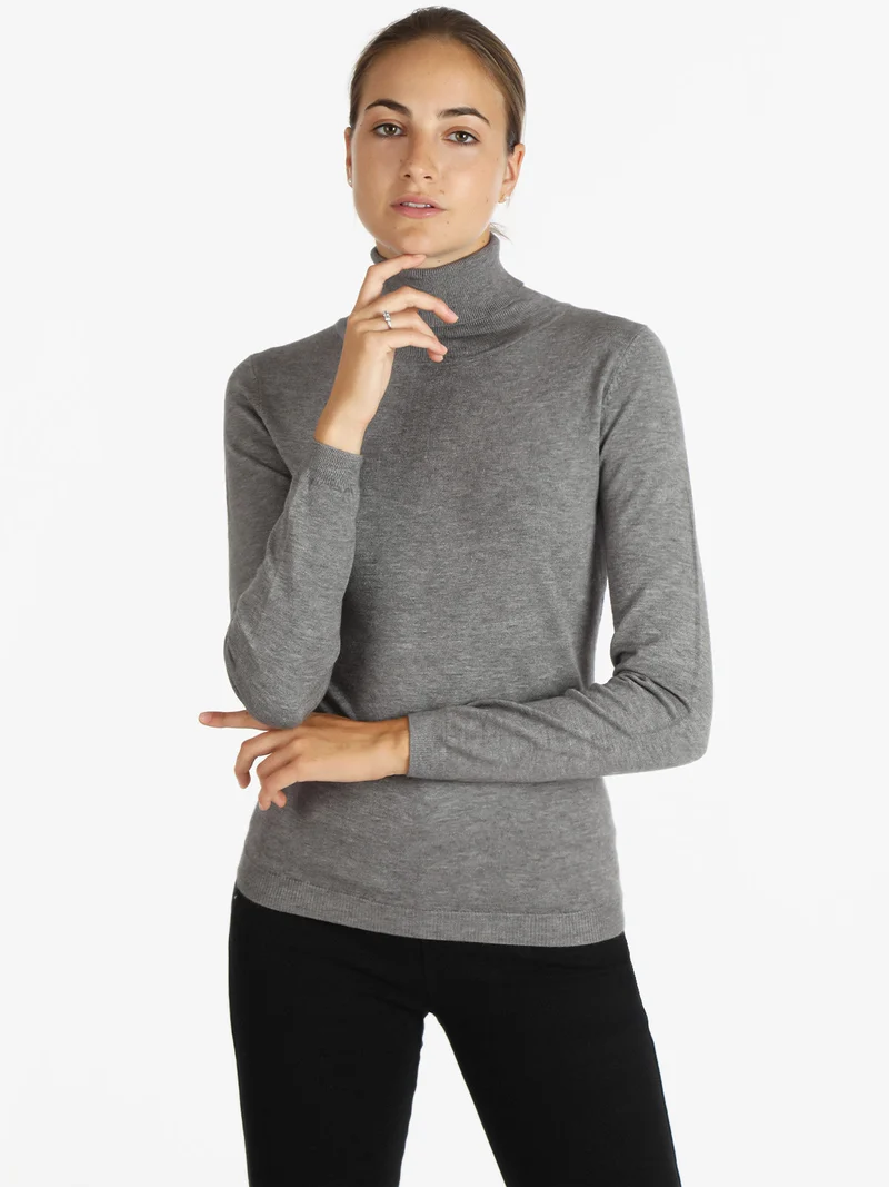 Pullover dolcevita donna - grigio