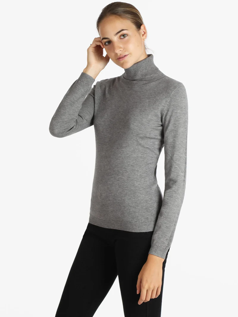 Pullover dolcevita donna - grigio