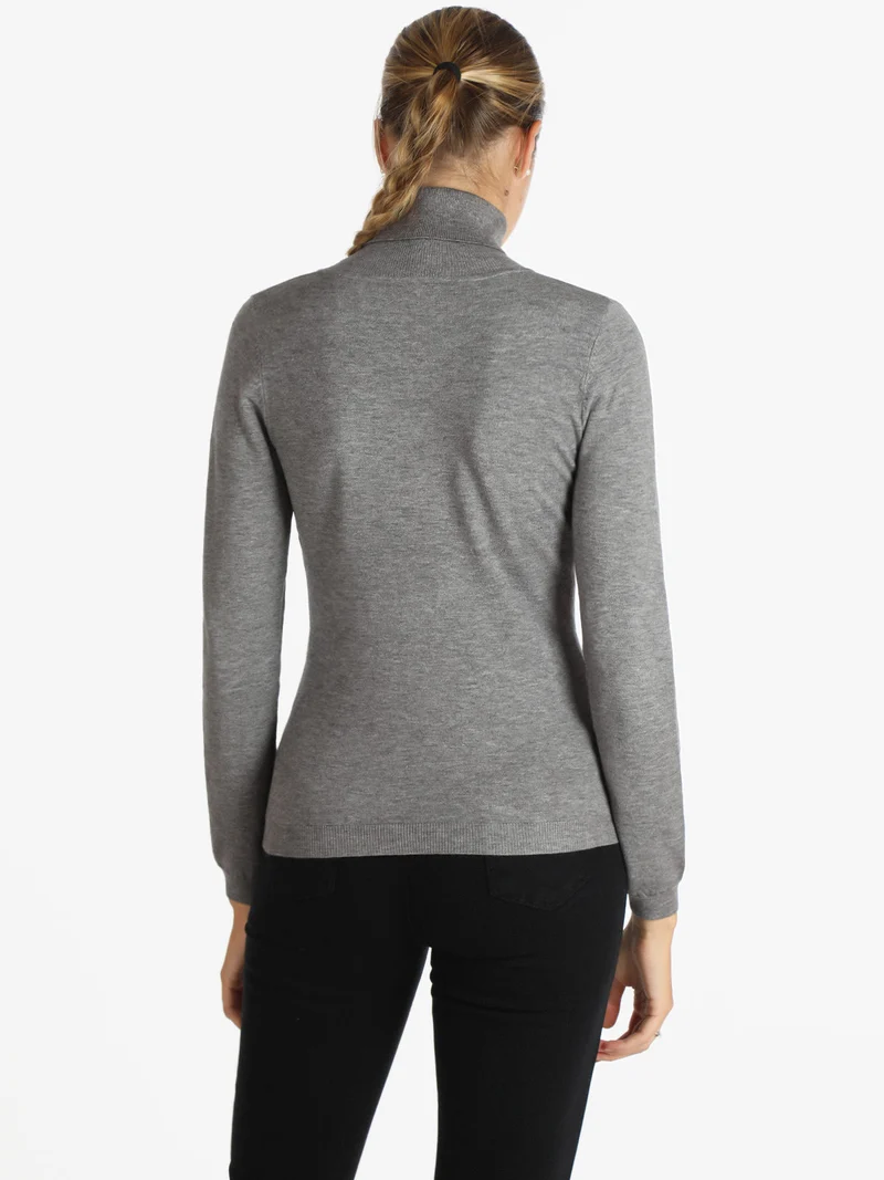 Pullover dolcevita donna - grigio