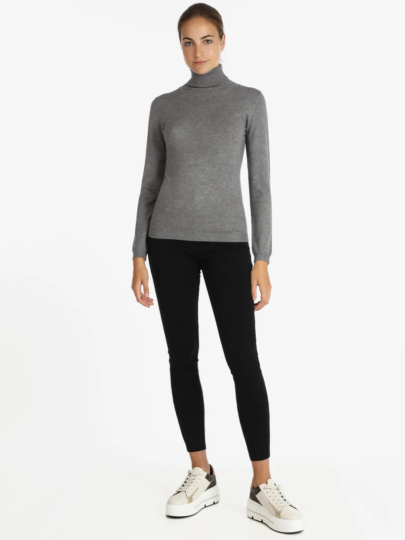 Pullover dolcevita donna - grigio