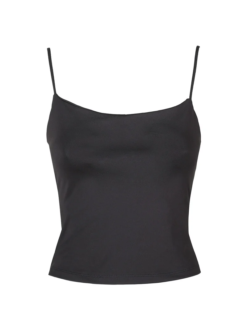 Top corto da donna - nero
