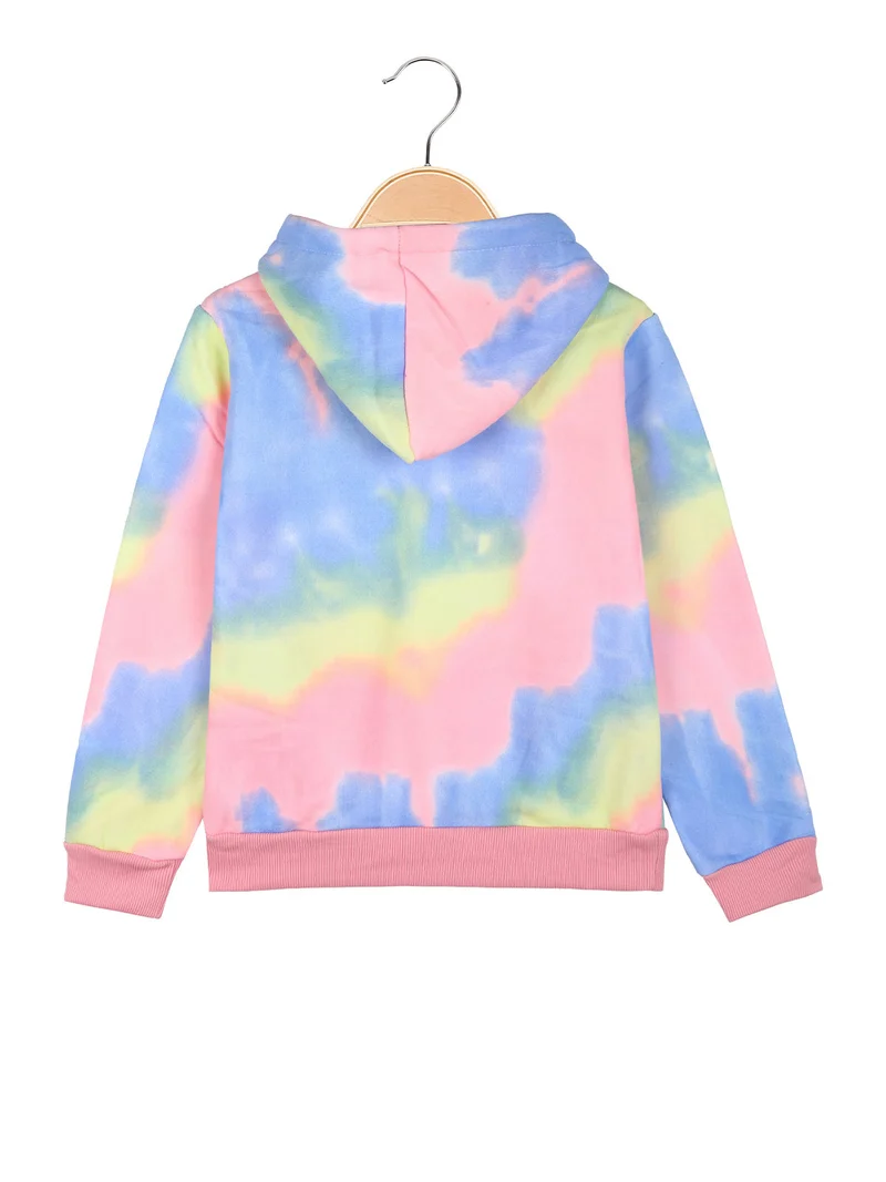 Felpa pesante da bambina con cappuccio - rosa