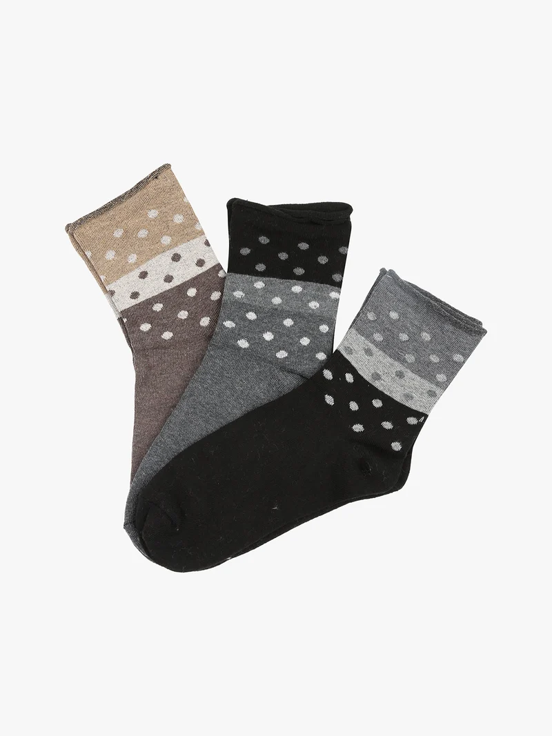 Confezione da 3 paia di calze corte donna a pois - assortito