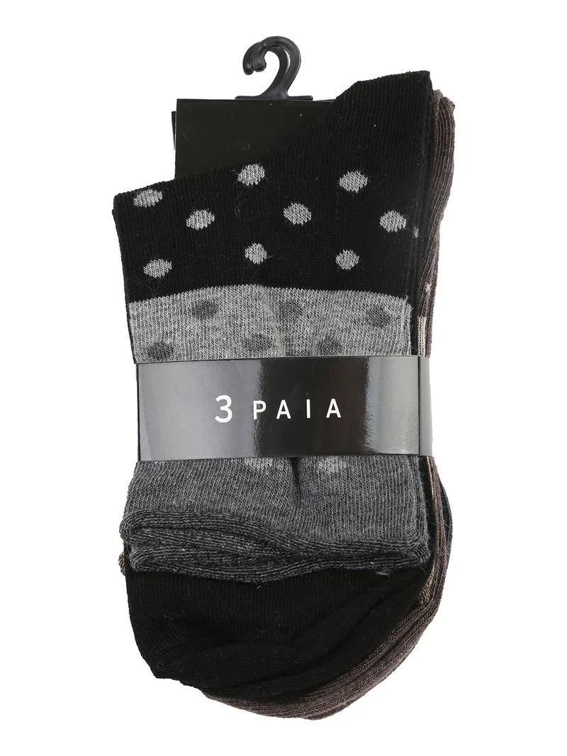 Confezione da 3 paia di calze corte donna a pois - assortito