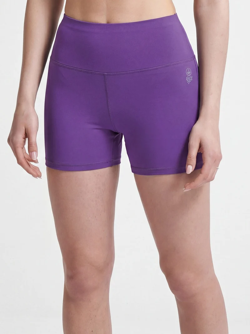 Shorts sportivi da donna elasticizzati - viola