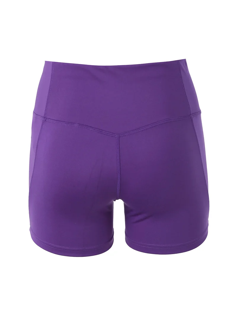 Shorts sportivi da donna elasticizzati - viola