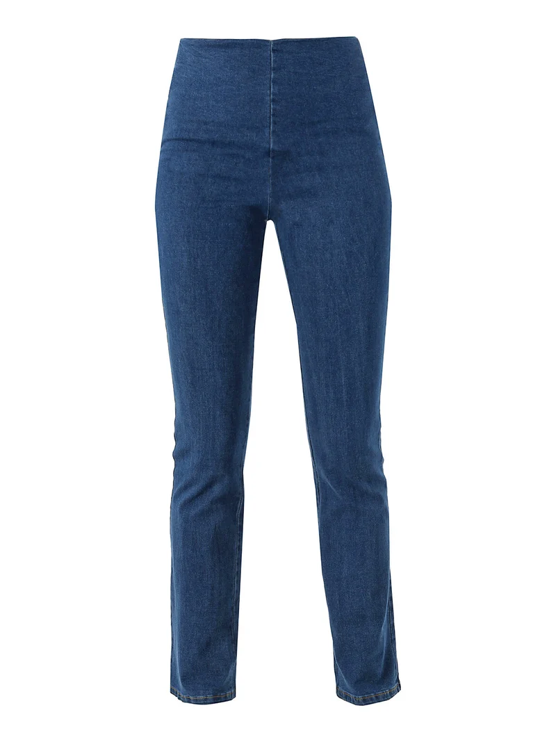Jeggings donna elasticizzato a zampa - blu