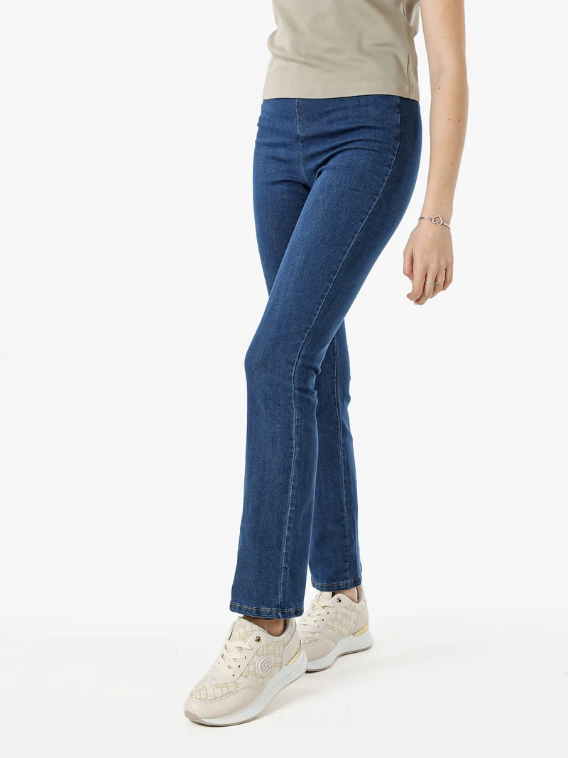 Jeggings donna elasticizzato a zampa - blu