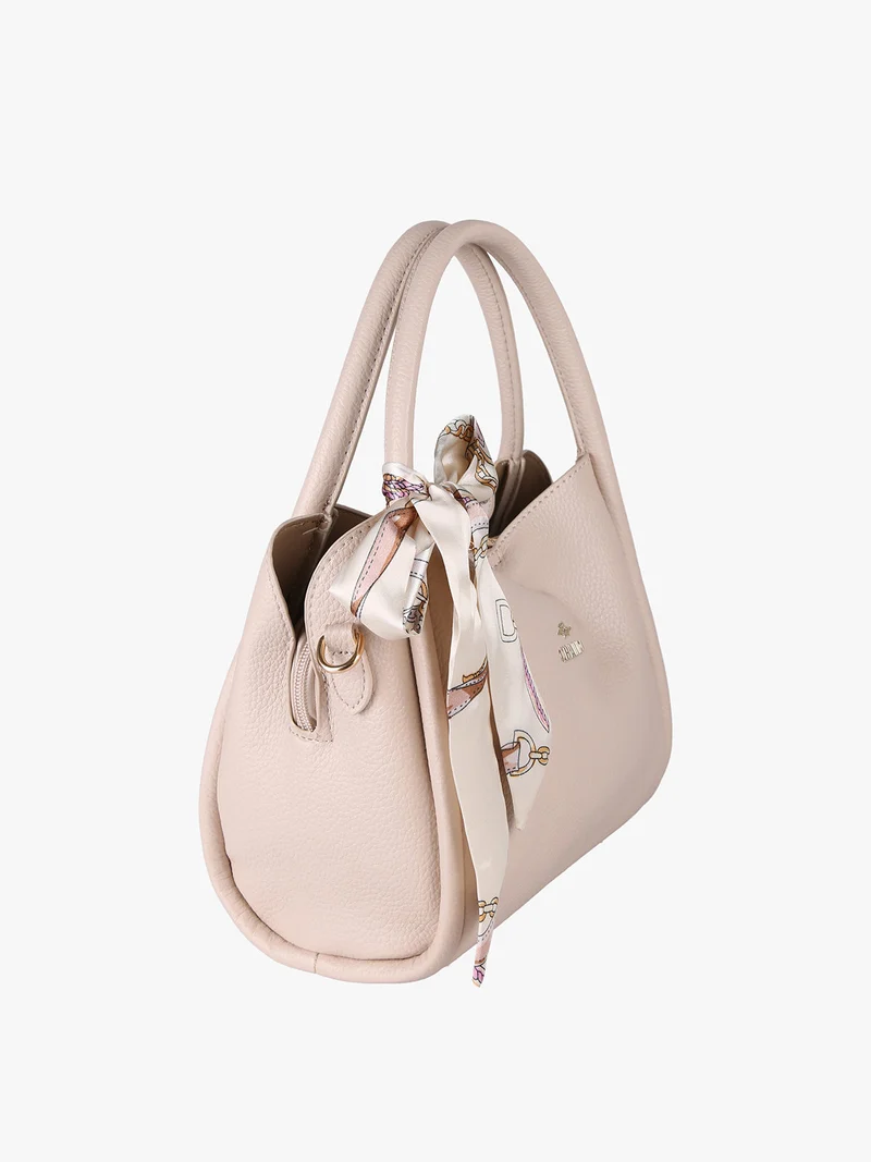 Borsa a mano mini tote con foulard - khaki