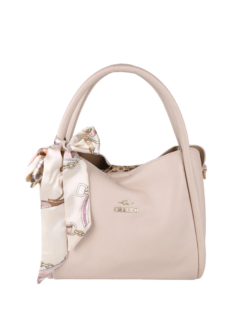 Borsa a mano mini tote con foulard - khaki