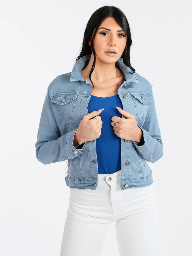 Giacca donna in jeans - azzurro