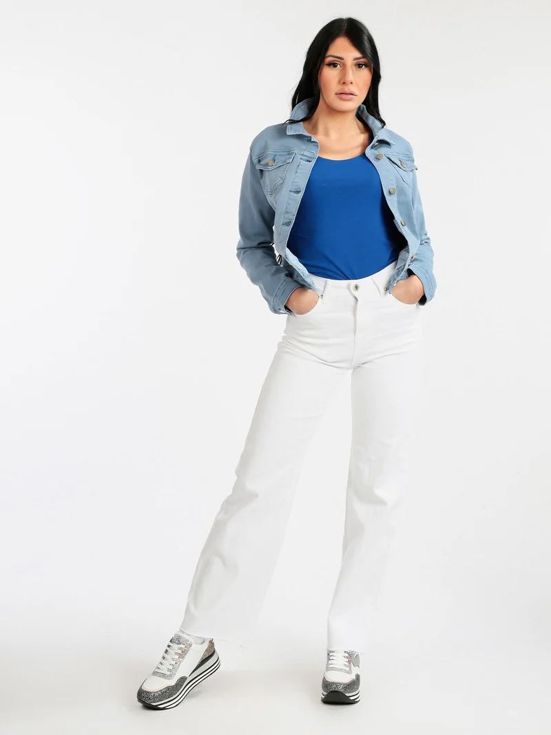 Giacca donna in jeans - azzurro