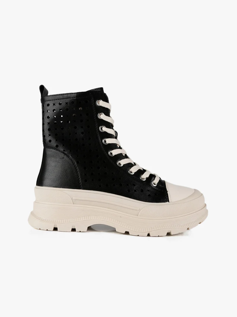 Sneakers alte donna con platform - nero