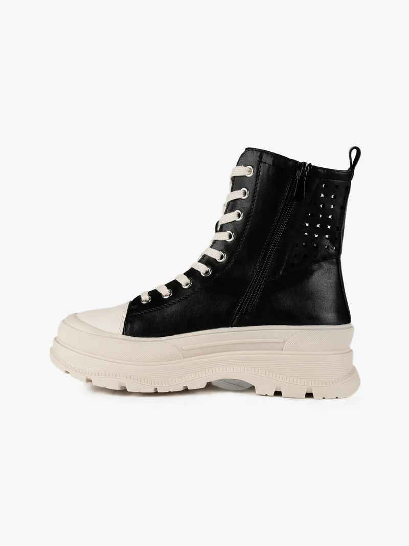 Sneakers alte donna con platform - nero