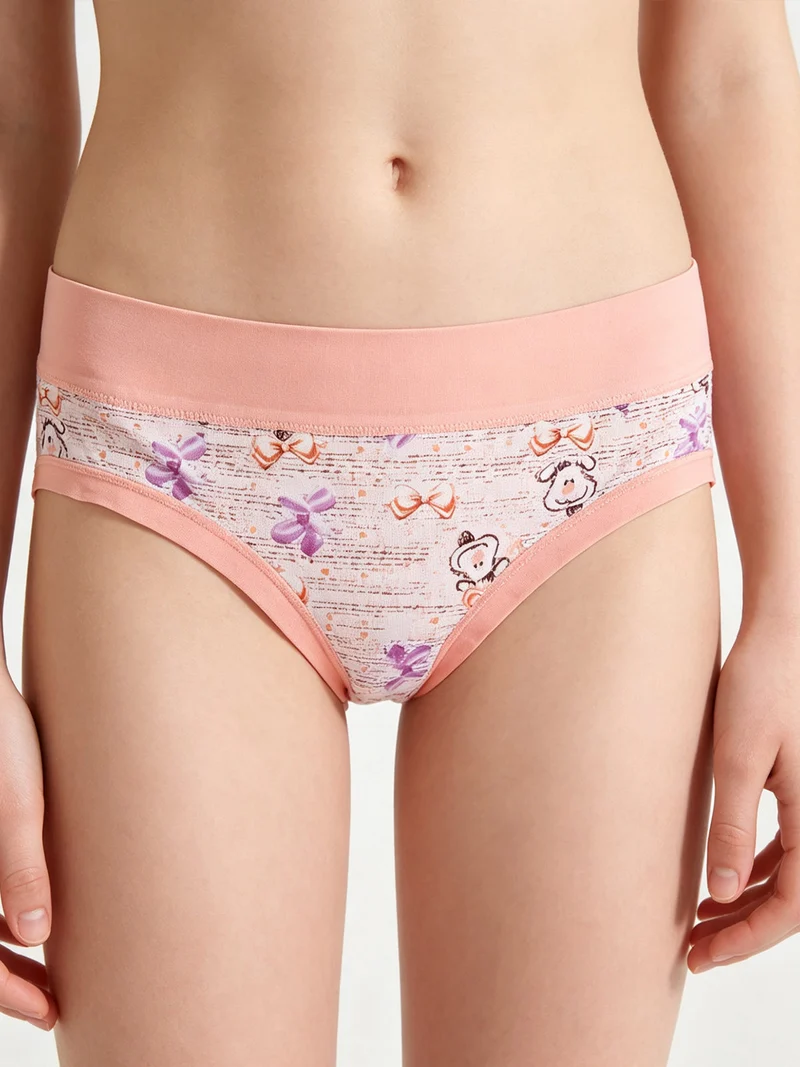 Slip da bambina in cotone - albicocca
