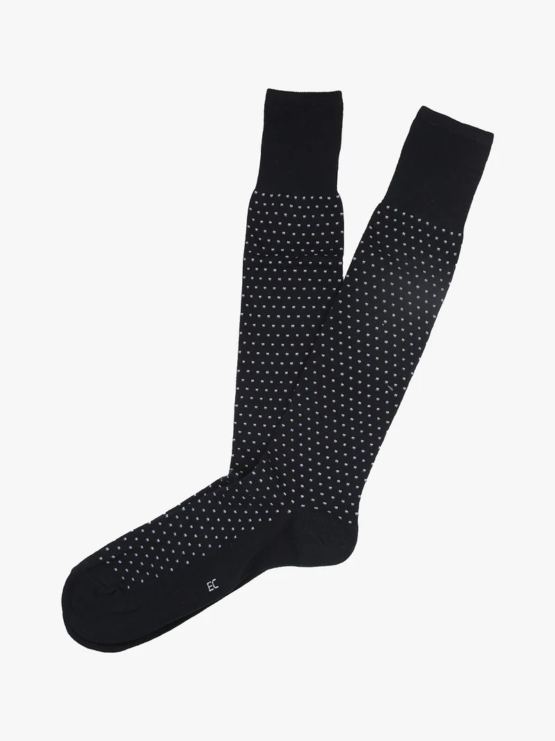 Calze lunghe da uomo in caldo cotone - blu scuro