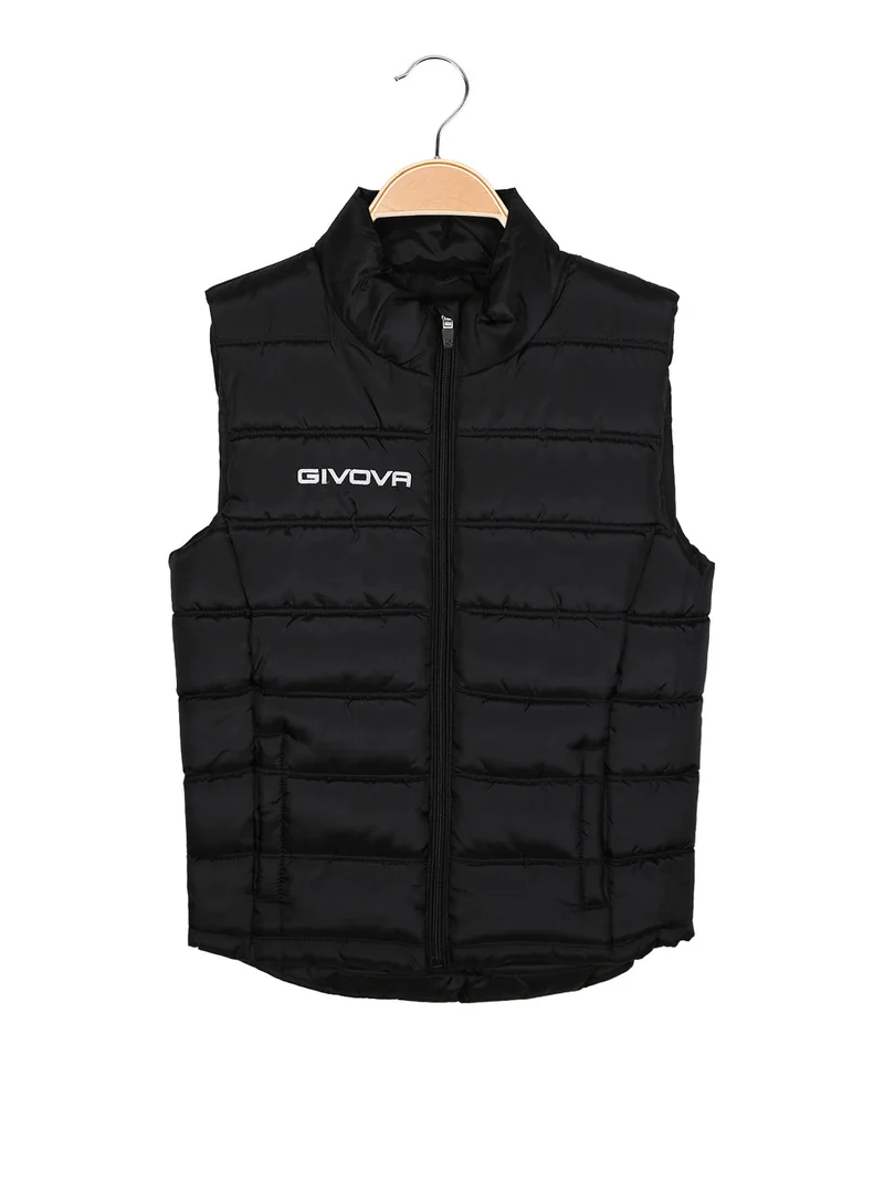 Gilet imbottito da bambino con zip - nero