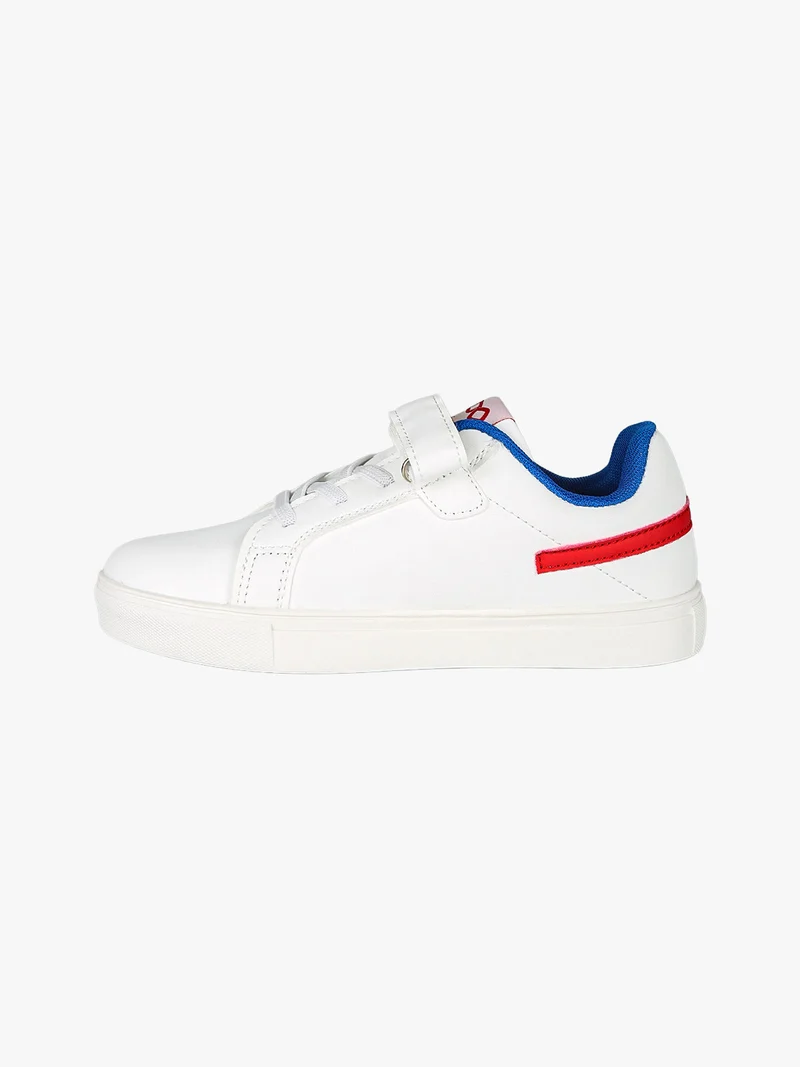 Sneakers da ragazzo basse con cinturino a strappo - bianco