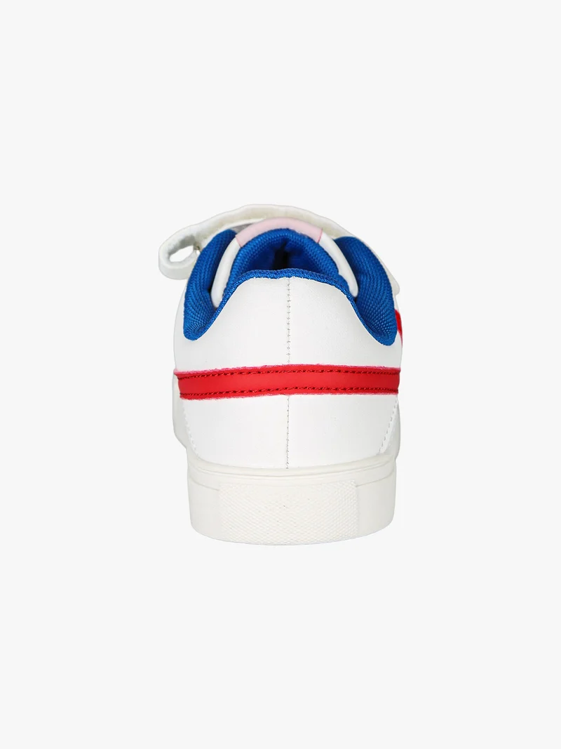 Sneakers da ragazzo basse con cinturino a strappo - bianco