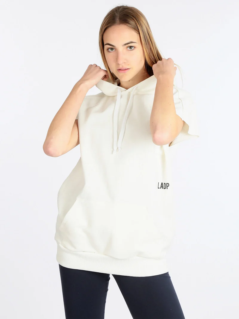 Felpa manica corta donna - bianco