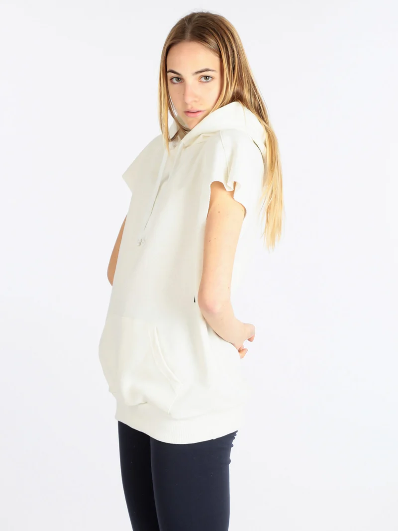 Felpa manica corta donna - bianco