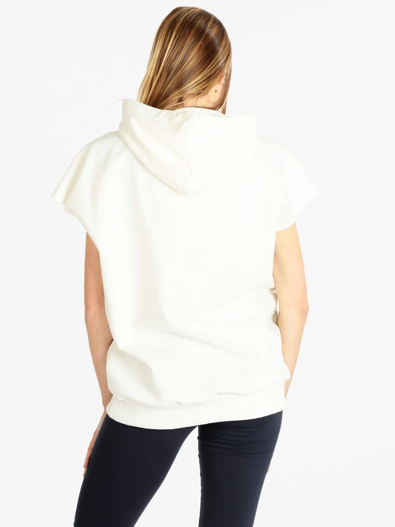 Felpa manica corta donna - bianco