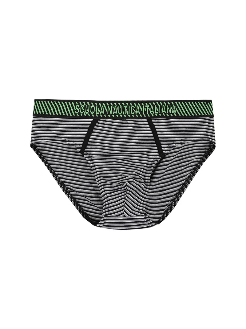 Slip da uomo in cotone a righe - nero