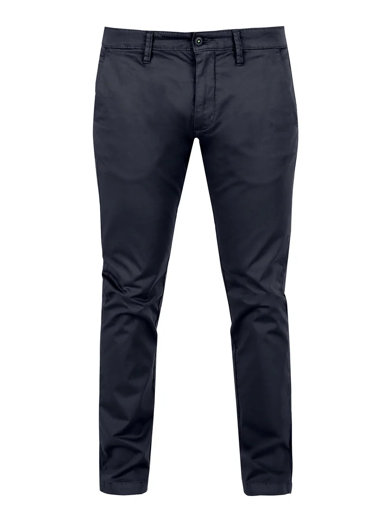 Pantaloni casual da uomo in cotone - blu scuro