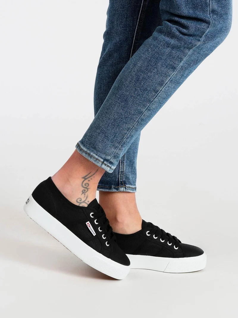 Scarpe donna in tela con platform 2730 COTU - nero