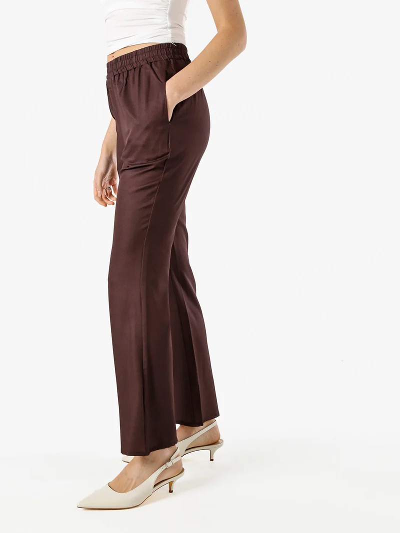 Pantaloni donna cropped con finale largo - moro