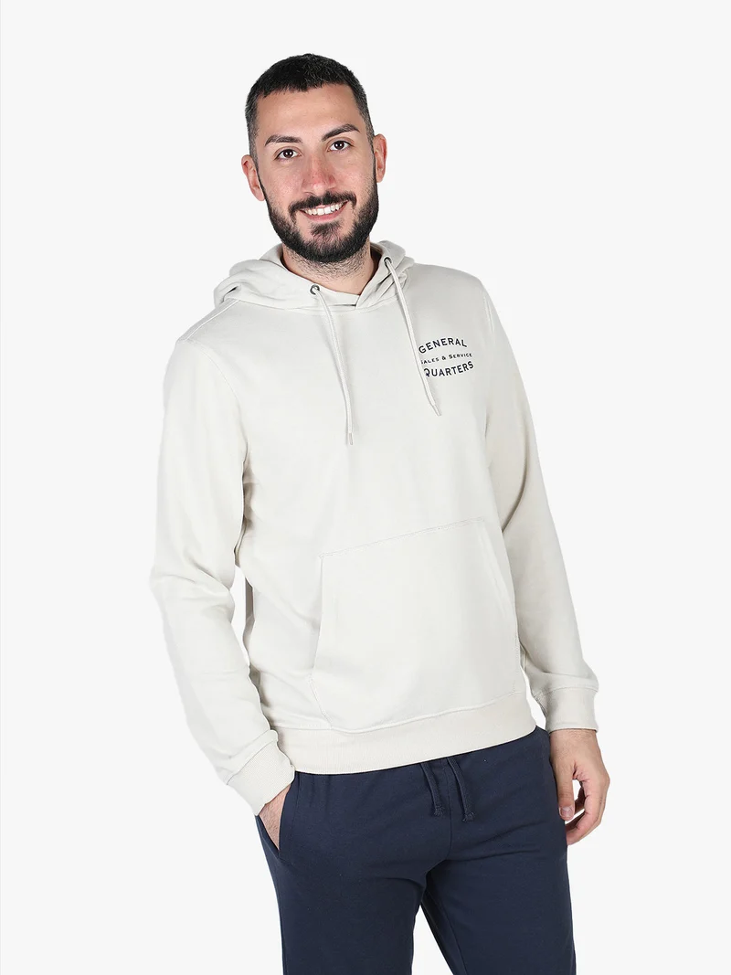 Felpa da uomo con cappuccio - beige