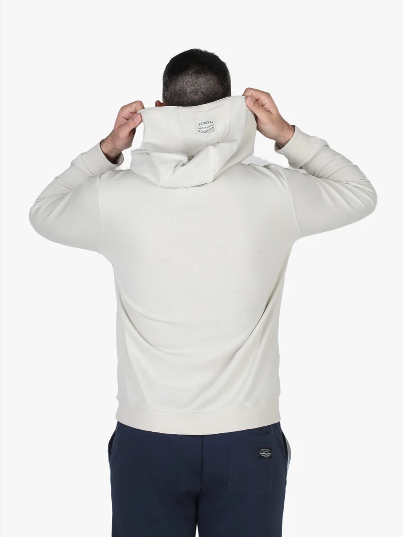 Felpa da uomo con cappuccio - beige