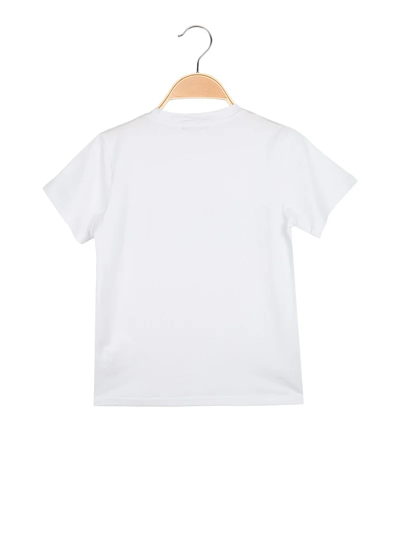 T-shirt da ragazzo in cotone con stampa ITALIA - bianco