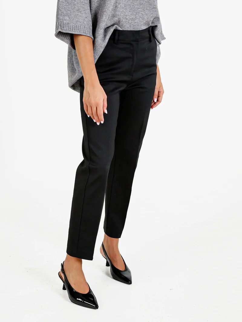 Pantaloni donna slim fit a sigaretta - nero